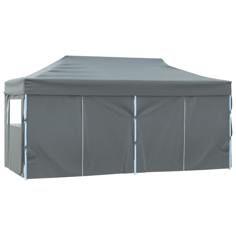 Professional Folding Party Tent with 4 Sidewalls 3x6 m Steel Anthracite