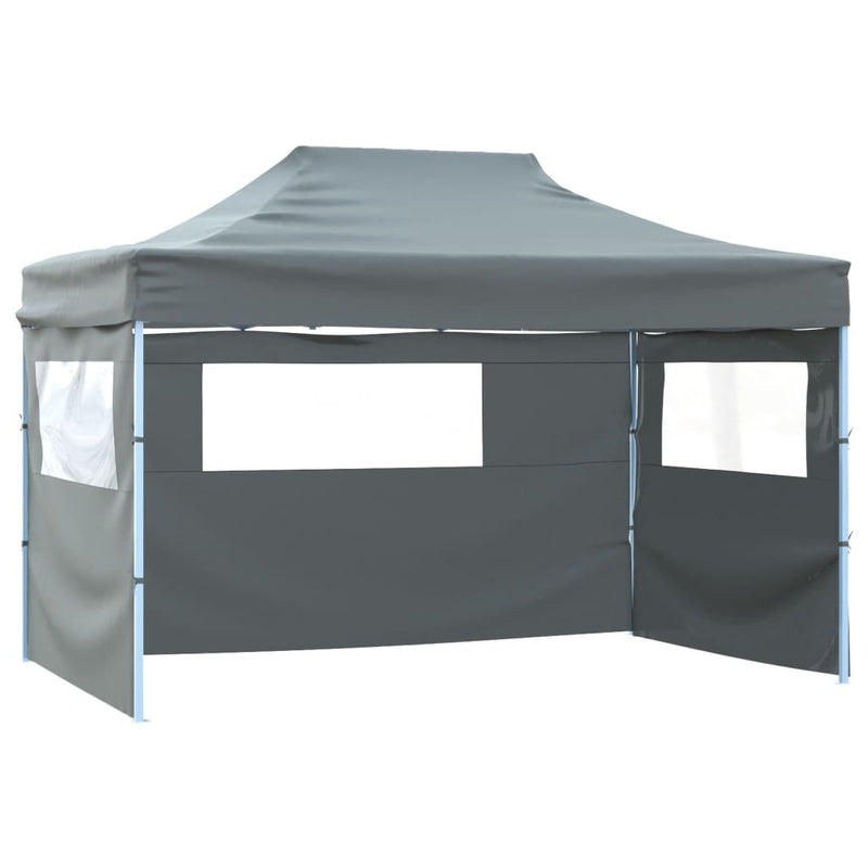 Professional Folding Party Tent with 3 Sidewalls 3x4 m Steel Anthracite