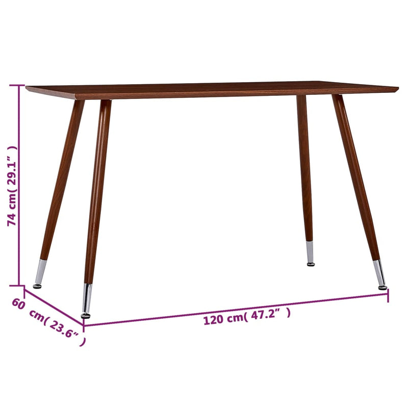 Dining Table Brown 120x60x74 cm MDF