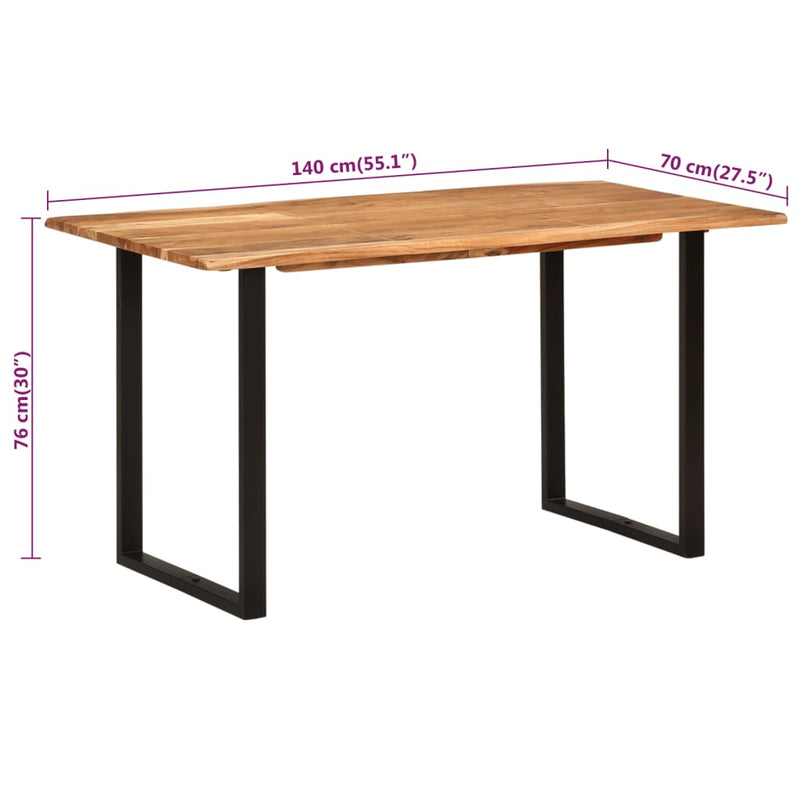 Dining Table 140x70x76 cm Solid Acacia Wood