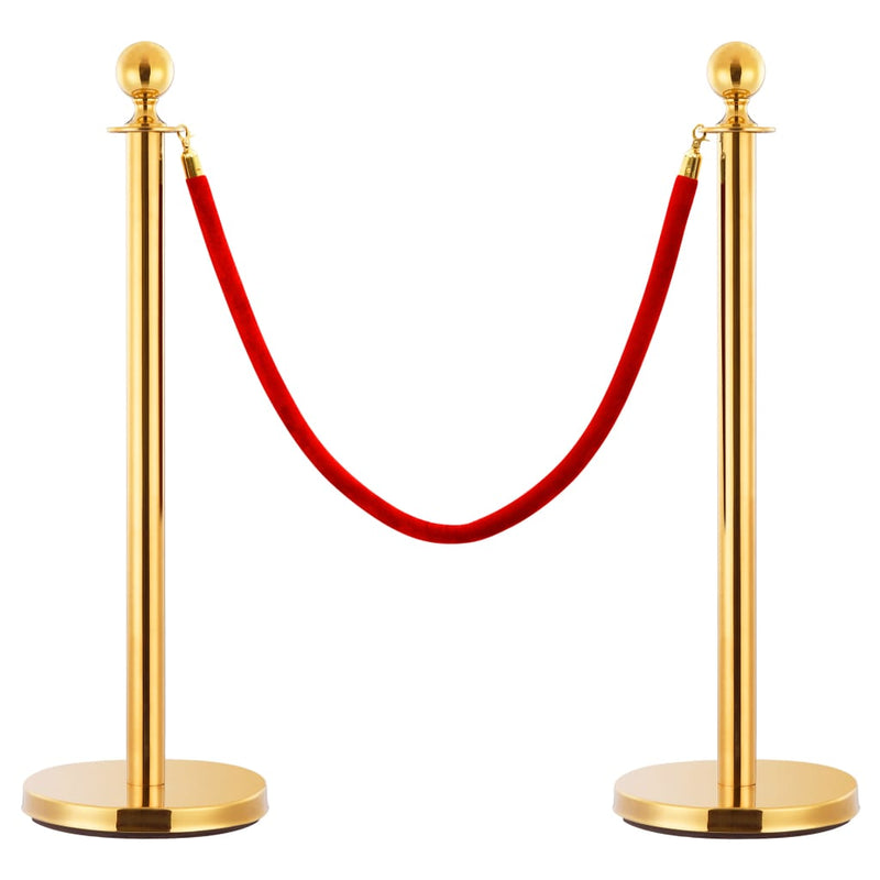 Stanchion Stand Rope Red and Golden Velvet