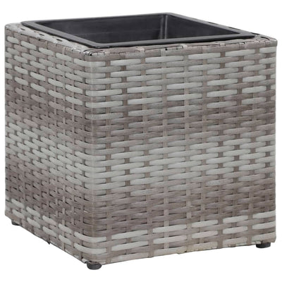 Garden Raised Beds 3 pcs Poly Rattan Grey