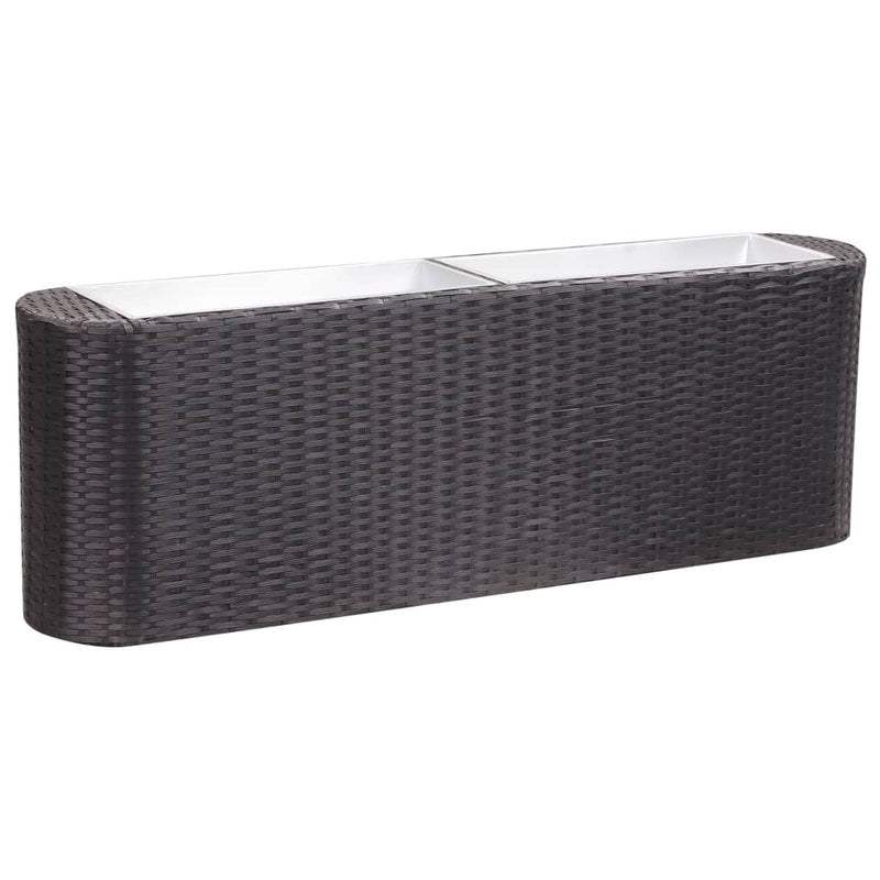 Garden Raised Bed 120x24x40 cm Poly Rattan Black