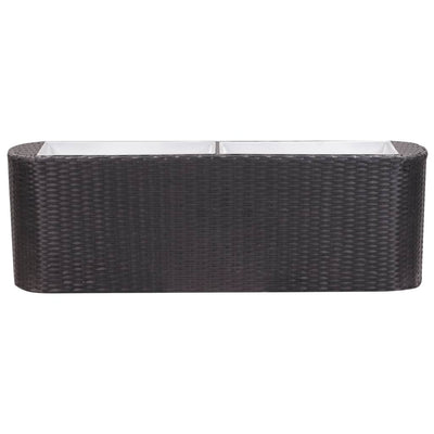 Garden Raised Bed 120x24x40 cm Poly Rattan Black