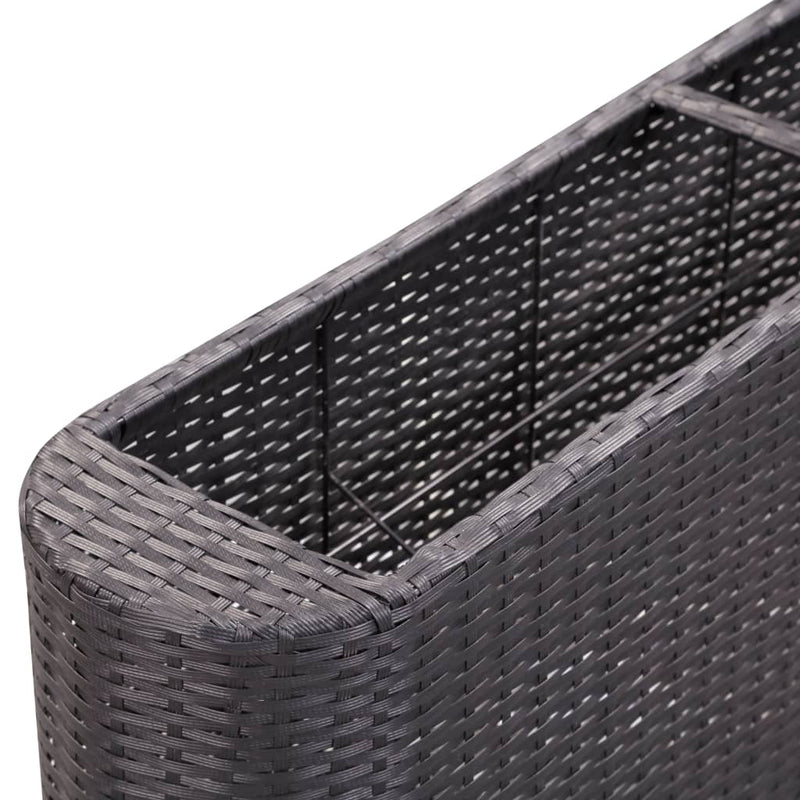 Garden Raised Bed 120x24x40 cm Poly Rattan Black