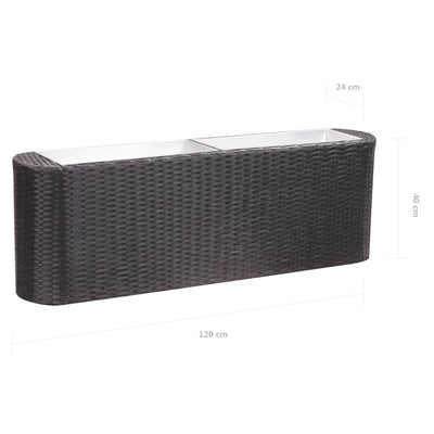 Garden Raised Bed 120x24x40 cm Poly Rattan Black