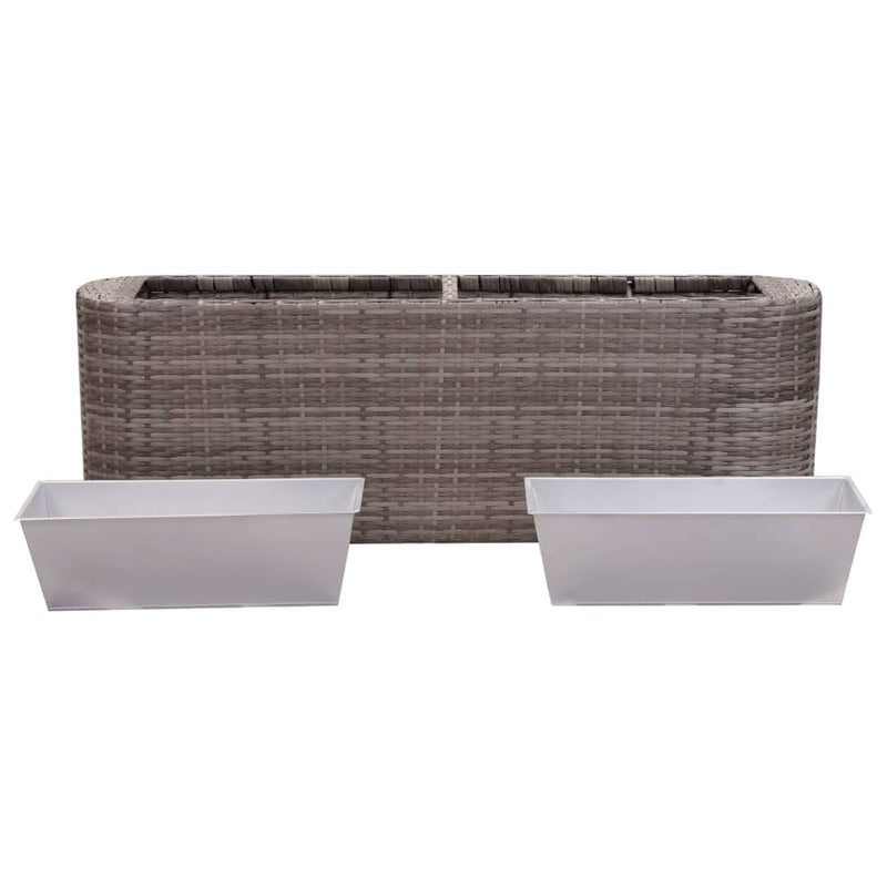 Garden Raised Bed 120x24x40 cm Poly Rattan Grey