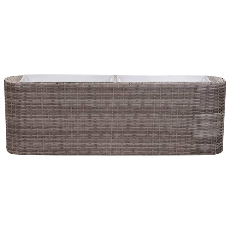 Garden Raised Bed 120x24x40 cm Poly Rattan Grey