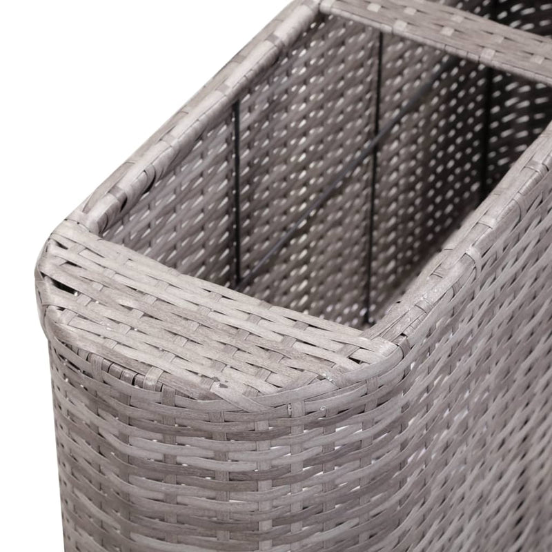 Garden Raised Bed 120x24x40 cm Poly Rattan Grey