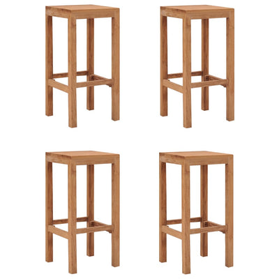 Bar Stools 4 pcs Solid Wood Teak