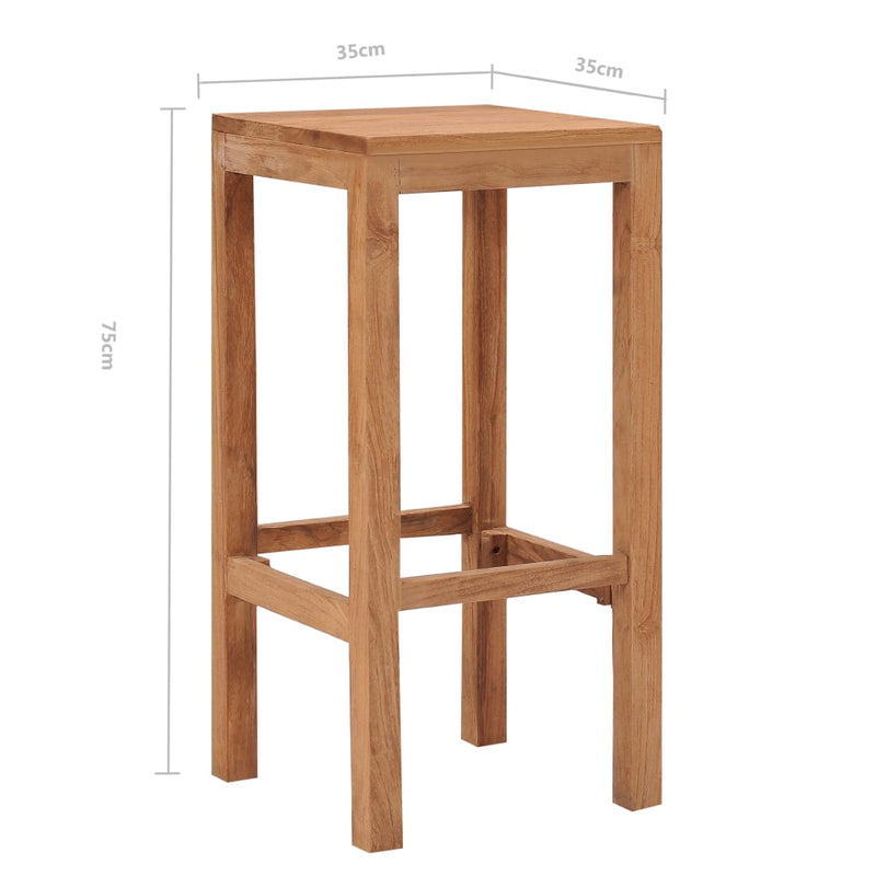 Bar Stools 4 pcs Solid Wood Teak