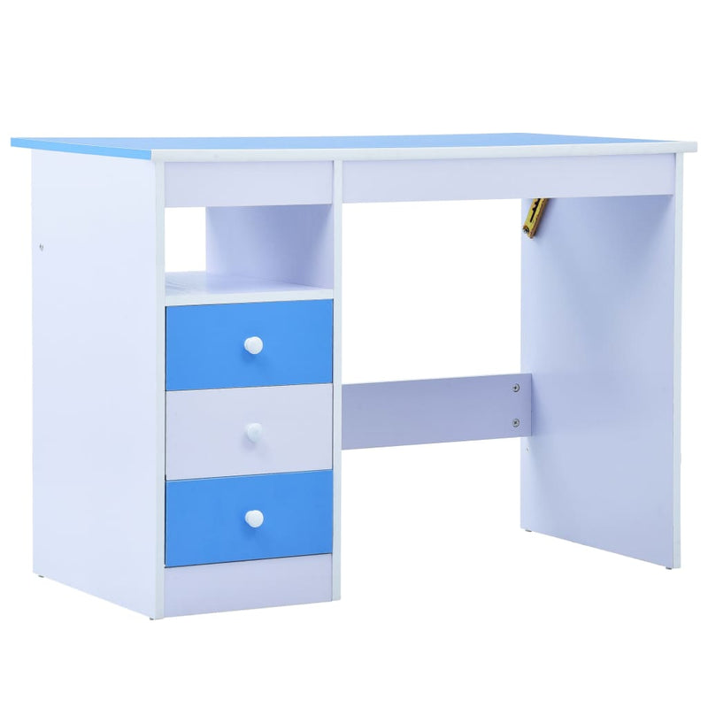 Children Drawing Study Desk Tiltable Blue and White