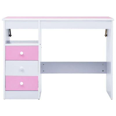 Children Drawing Study Desk Tiltable Pink and White