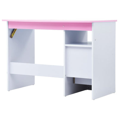 Children Drawing Study Desk Tiltable Pink and White