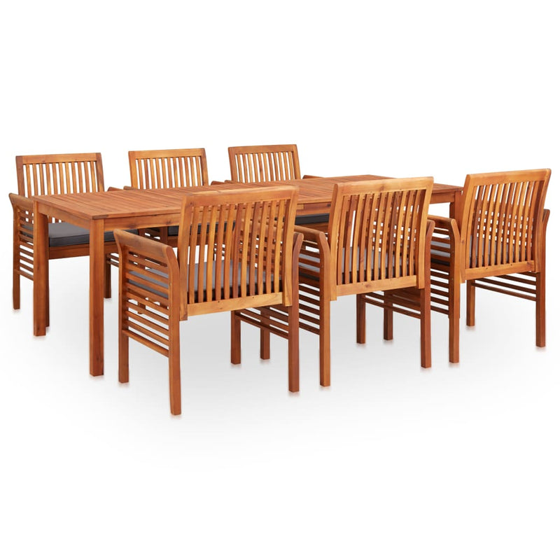 7 Piece Outdoor Dining Set with Cushions Solid Wood Acacia