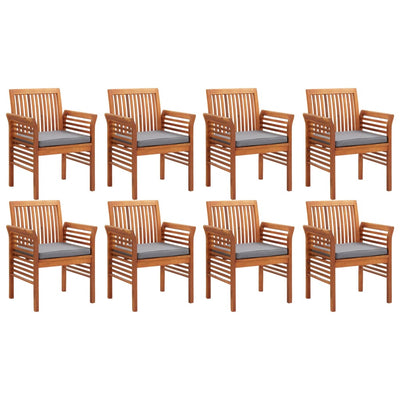 9 Piece Outdoor Dining Set with Cushions Solid Wood Acacia