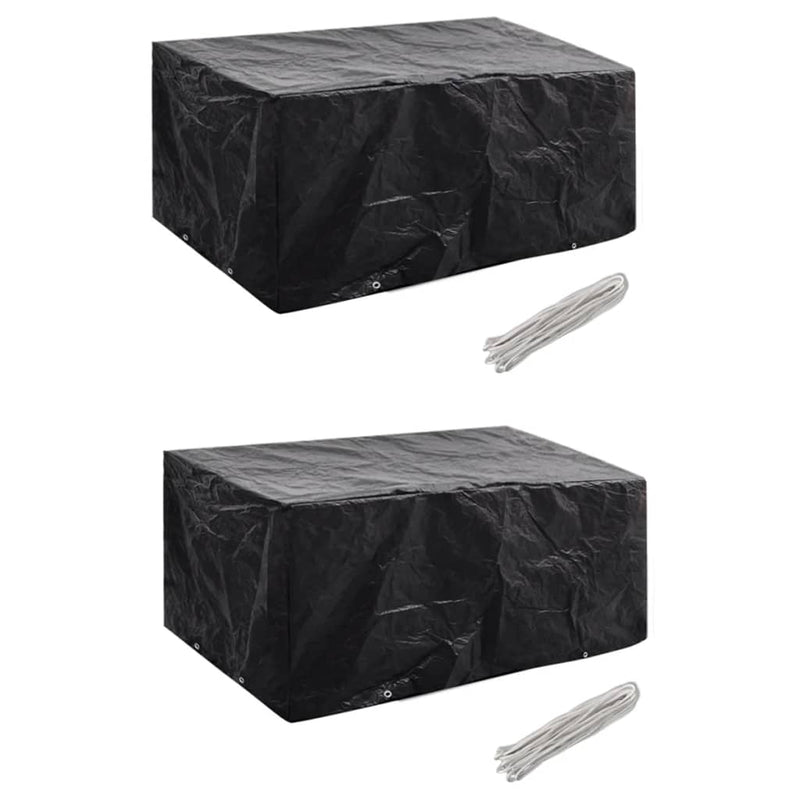 Garden Furniture Covers 2 pcs 4 Person Poly Rattan Set 8 Eyelets 180x140 cm