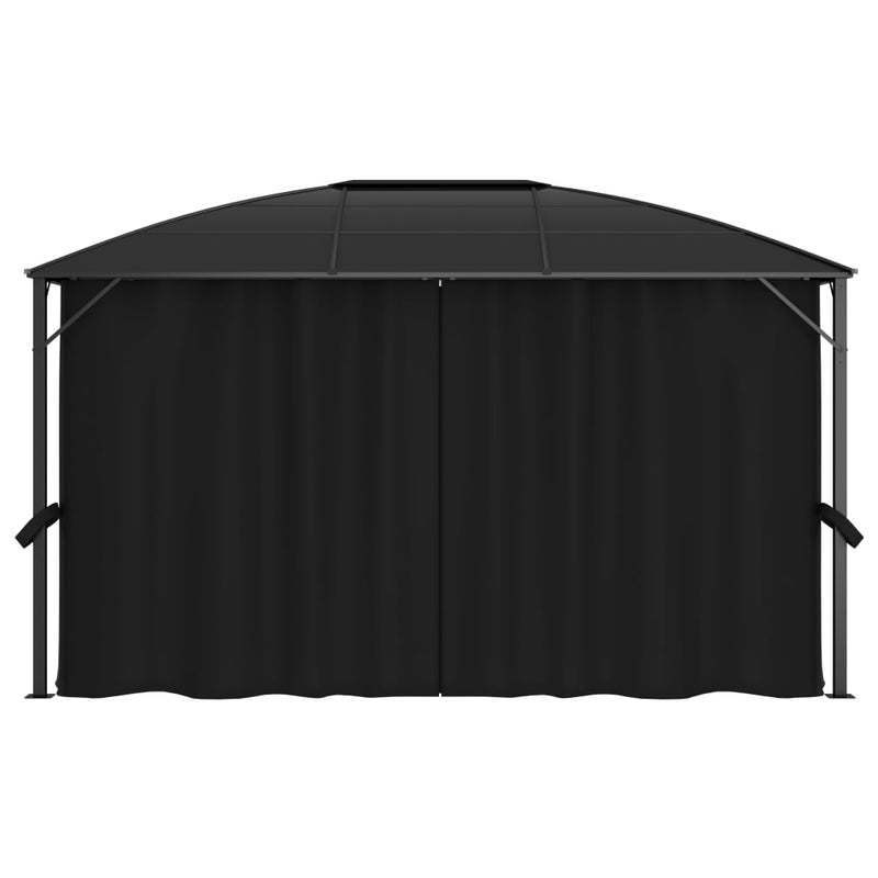 Gazebo with Curtains 400x300x265 cm Anthracite