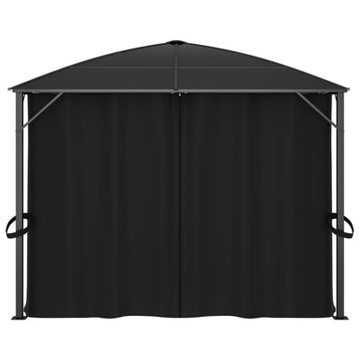 Gazebo with Curtains 400x300x265 cm Anthracite