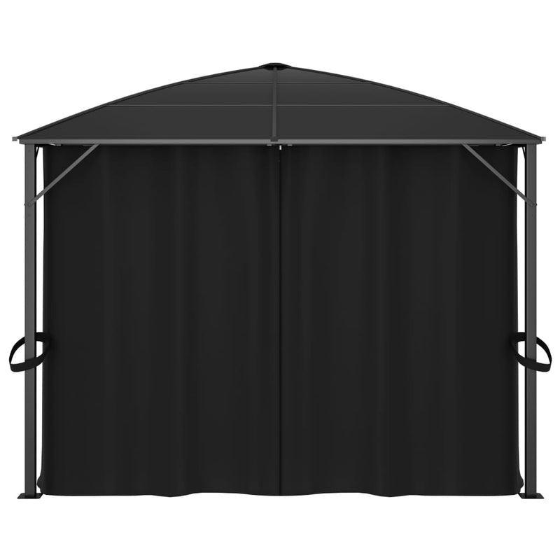 Gazebo with Curtains 400x300x265 cm Anthracite