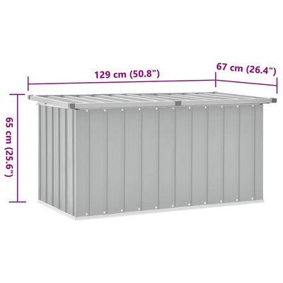 Garden Storage Box Grey 129x67x65 cm