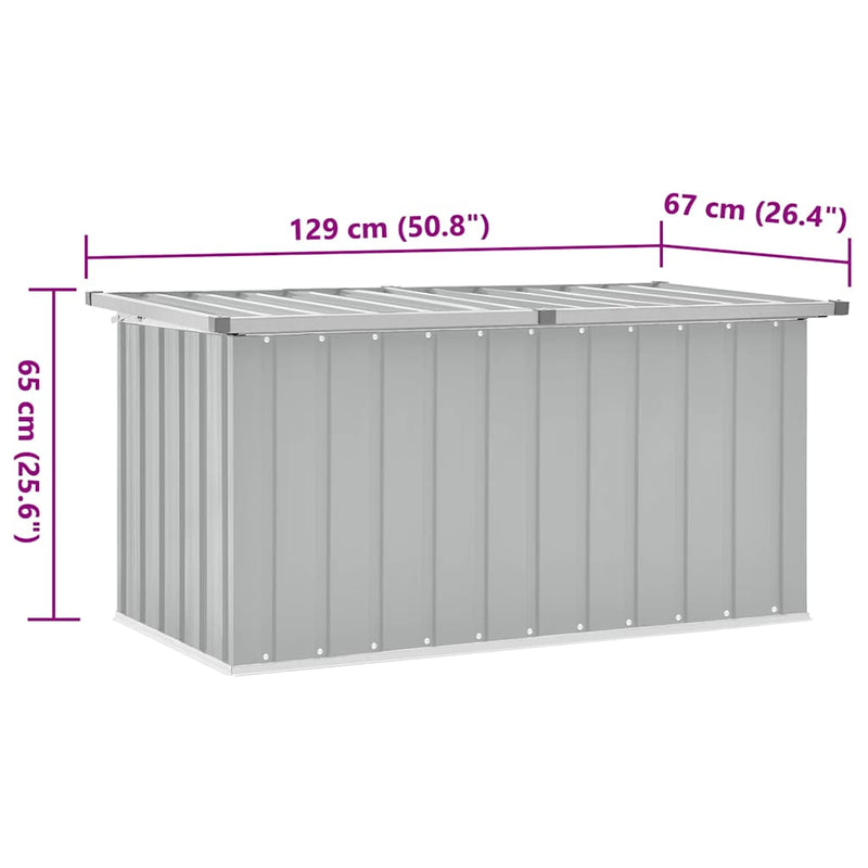 Garden Storage Box Grey 129x67x65 cm