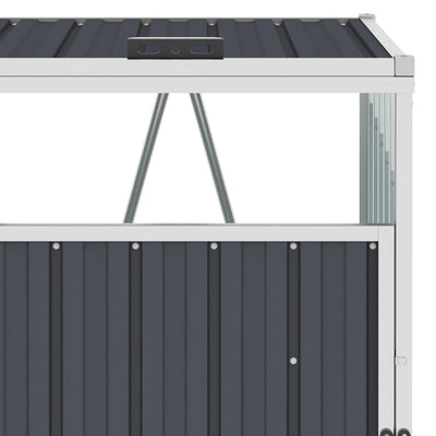 Quadruple Garbage Bin Shed Anthracite 286x81x121 cm Steel