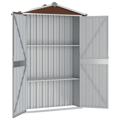 Garden Shed Brown 116x45x175 cm Galvanised Steel