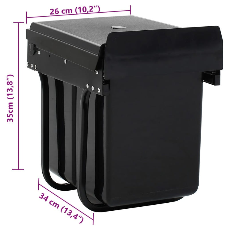 Kitchen Cupboard Pull-out Dustbin Soft-Close 20 L