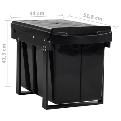 Kitchen Cupboard Pull-out Dustbin Soft-Close 48 L