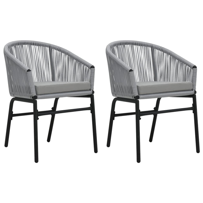 Garden Chairs 2 pcs Anthracite PE Rattan