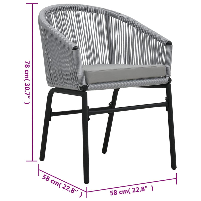 Garden Chairs 2 pcs Anthracite PE Rattan