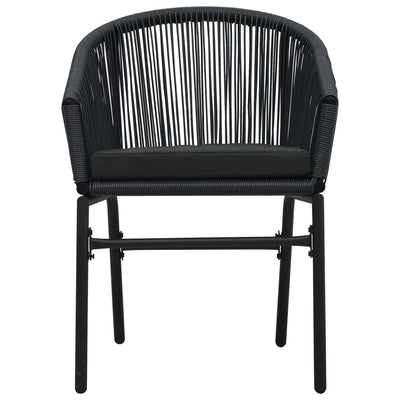 3 Piece Bistro Set with Cushions PE Rattan Black