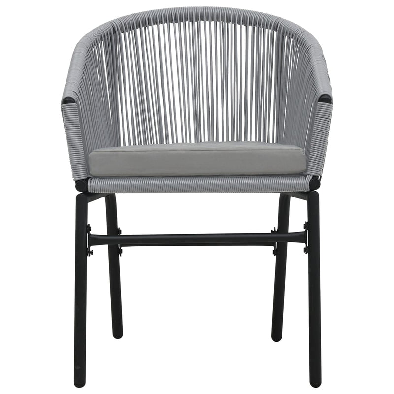 3 Piece Bistro Set with Cushions PE Rattan Grey