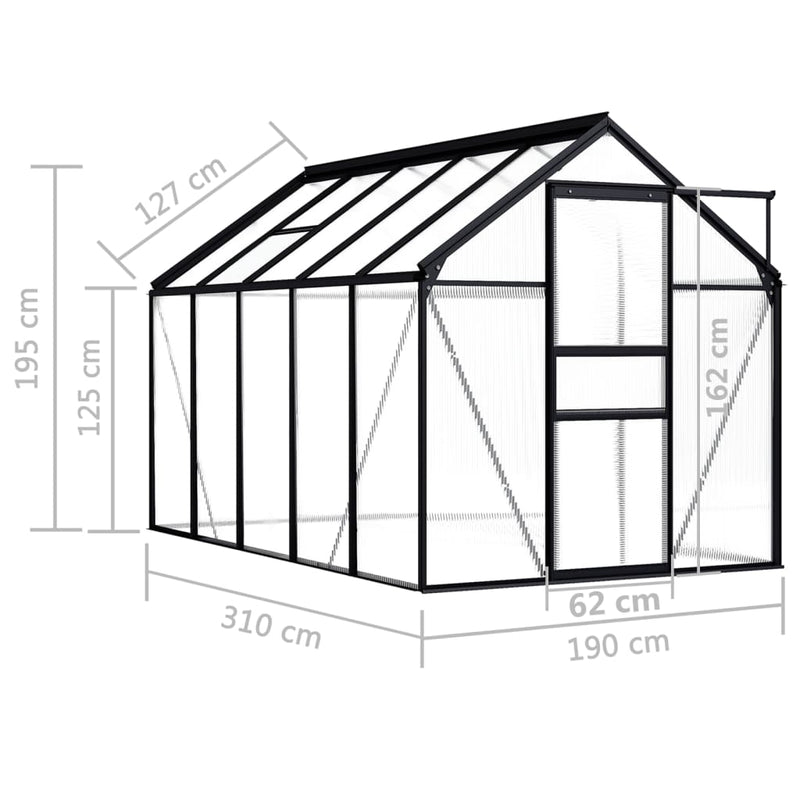 Greenhouse Anthracite Aluminium 5.89 m²