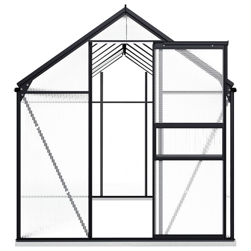 Greenhouse with Base Frame Anthracite Aluminium 8.17 m²