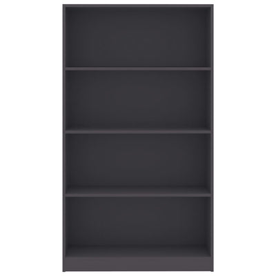 4-Tier Book Cabinet Grey 80x24x142 cm Engineered Wood