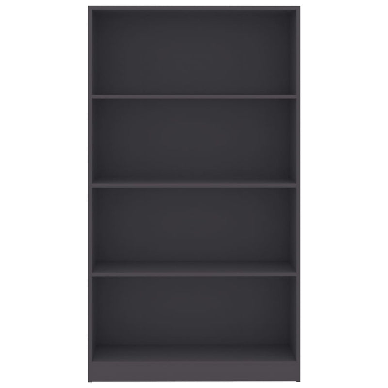 4-Tier Book Cabinet Grey 80x24x142 cm Engineered Wood