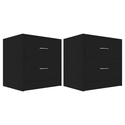 Bedside Cabinets 2 pcs Black 40x30x40 cm Engineered Wood