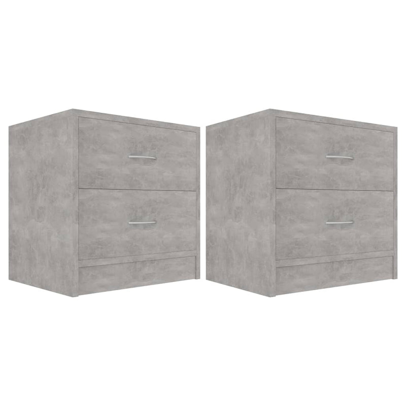 Bedside Cabinets 2 pcs Concrete Grey 40x30x40 cm Engineered Wood