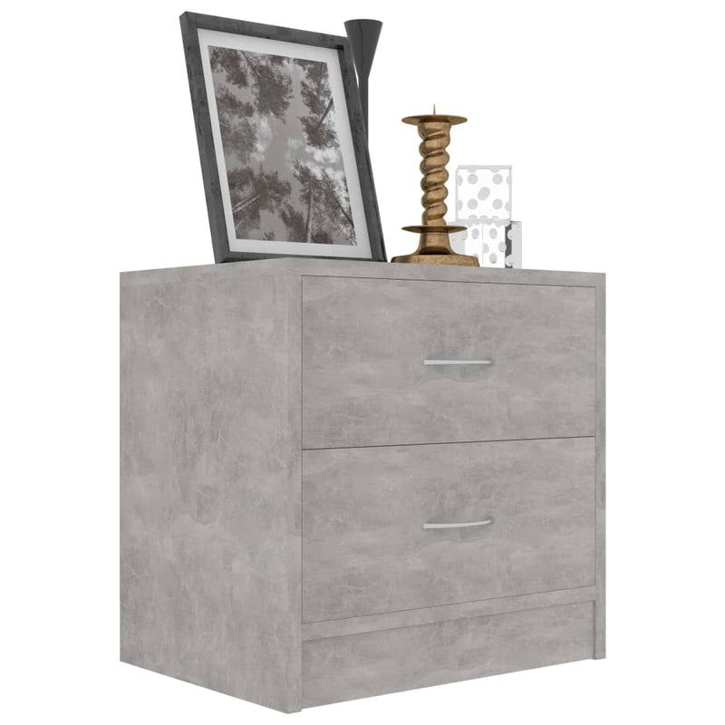 Bedside Cabinets 2 pcs Concrete Grey 40x30x40 cm Engineered Wood