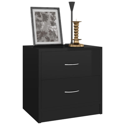 Bedside Cabinet High Gloss Black 40x30x40 cm Engineered Wood