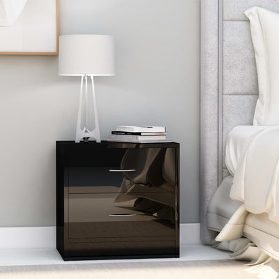 Bedside Cabinet High Gloss Black 40x30x40 cm Engineered Wood