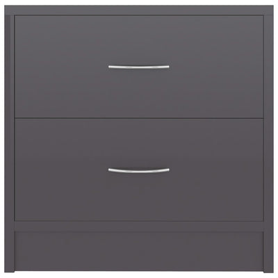 Bedside Cabinets 2 pcs High Gloss Grey 40x30x40 cm Engineered Wood