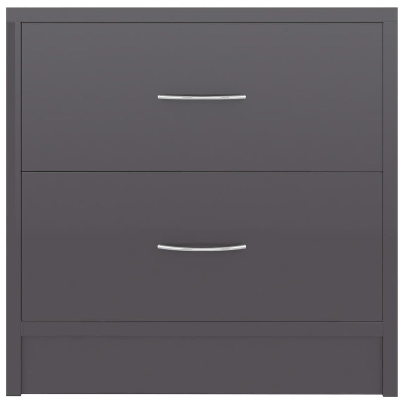 Bedside Cabinets 2 pcs High Gloss Grey 40x30x40 cm Engineered Wood