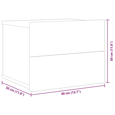 Bedside Cabinets 2 pcs Black 40x30x30 cm Engineered Wood