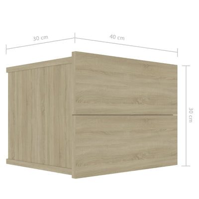 Bedside Cabinets 2 pcs Sonoma Oak 40x30x30 cm Engineered Wood