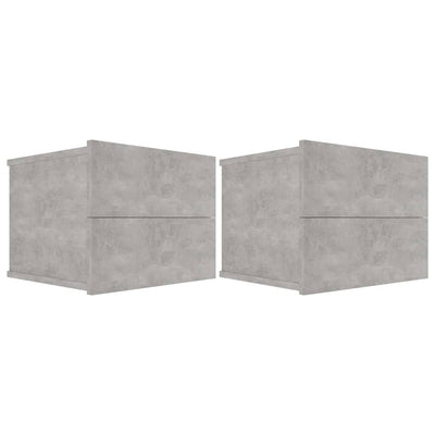 Bedside Cabinets 2 pcs Concrete Grey 40x30x30 cm Engineered Wood