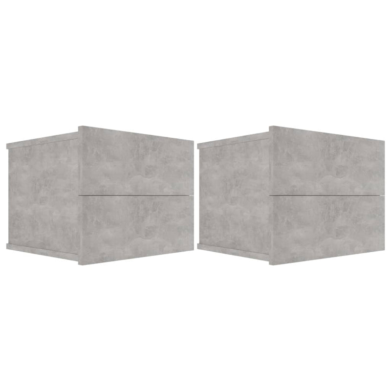 Bedside Cabinets 2 pcs Concrete Grey 40x30x30 cm Engineered Wood