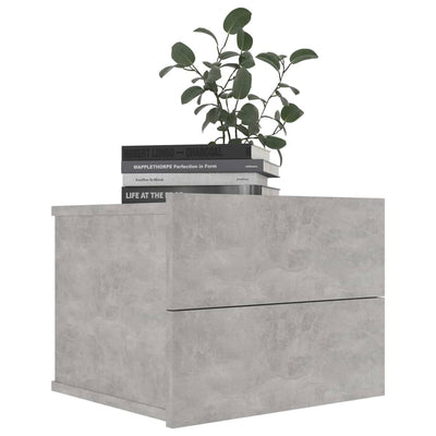 Bedside Cabinets 2 pcs Concrete Grey 40x30x30 cm Engineered Wood